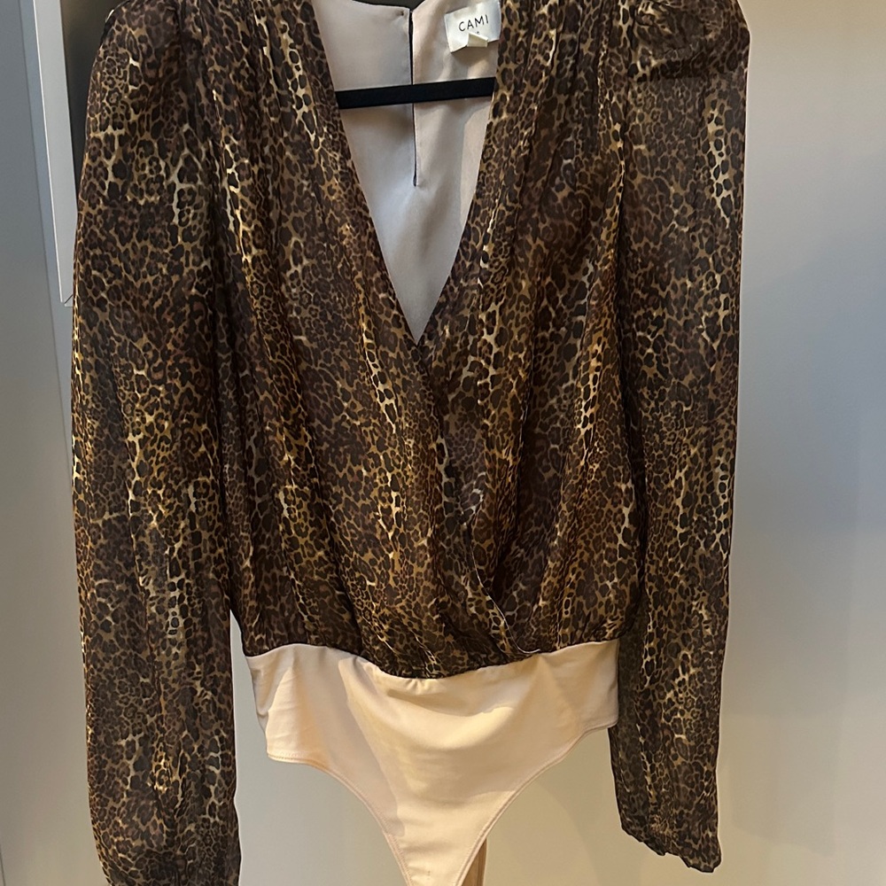 Cami NYC Brown Leopard Bodysuit
